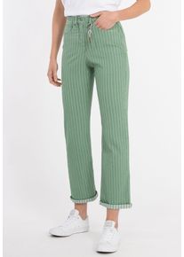 Recover Pants Damen 5-Pocket-Jeans "HAZEL", grün, casual, Gr. 52, gestreift, 62% Baumwolle;34% Polyester;4% Elasthan, Jeans, aus hochwertigem