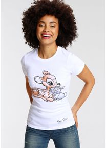 Kangaroos Damen T-Shirt, weiß, casual, Gr. 52, bedruckt, Rippware, Obermaterial: 100% Baumwolle, Shirts, Kurzarm, sehr figurbetonte Passform, aus