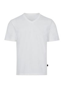 TRIGEMA Damen T-Shirt "TRIGEMA V-Shirt DELUXE Baumwolle", weiß, Basic, Gr. L, 100% Baumwolle, Shirts