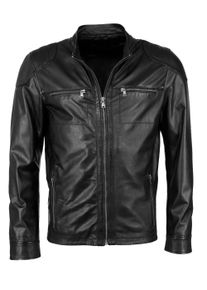 JCC Herren Bikerjacke "31020219Ecom", schwarz, Gr. XL, Obermaterial: 100% Lammnappaleder; Lining: 100% Polyester, Jacken