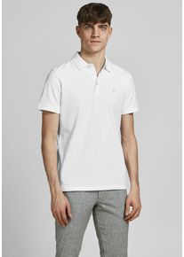 Jack & Jones JACK & JONES Herren Poloshirt "Paulos Polo", weiß, modisch, Gr. XXL, unifarben mit Farbeinsatz, Piquu00e9, Obermaterial: 100% Baumwolle, Shirts