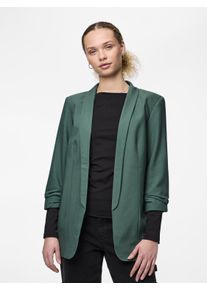 Pieces Damen Blusenblazer "PCBOSELLA 3/4 BLAZER NOOS", grün, casual, Gr. M, unifarben, Web, Obermaterial: 79% Polyester, 16% Viskose, 5% Elasthan,