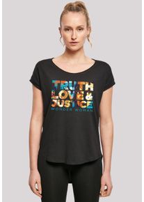 F4NT4STIC Damen T-Shirt "DC Comics Wonder Woman Diana Truth Love Justice", schwarz, casual, Gr. XS, Obermaterial: 100% Baumwolle, Shirts, Print