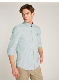 Tommy Hilfiger Herren Langarmhemd "HERITAGE OXFORD STRIPE RF SHIRT", grün, casual, Gr. L, gestreift, Web, Obermaterial: 100% Baumwolle, Hemden