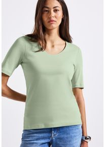 Street One Damen T-Shirt "Style Palmira", grün, casual, Gr. 46, Jersey, Obermaterial: 50% Baumwolle, 50% Modal, Shirts, im neuen Style Palmira