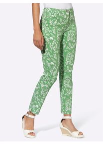 Inspirationen Damen Webhose, grün, Gr. 36, gemustert, mehrfarbig, bedruckt, 77% Viskose, 19% Polyamid, 4% Elasthan, Hosen