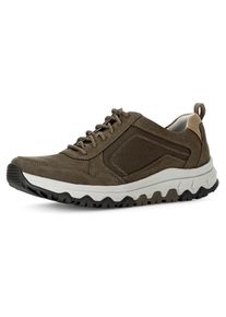Herren Keilsneaker, Gabor Rollingsoft, Gr. 11,5, grün, Nubukleder, Mesh, sportlich, Schuhe, Freizeitschuh, Halbschuh, Schnürer mit Kontrastnähten,