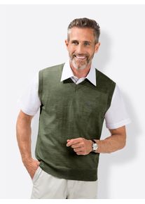 Marco Donati Herren V-Ausschnitt-Pullover "Pullunder", grün, Gr. 48, unifarben, 100% Schurwolle, Pullover