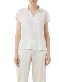 comma, COMMA Damen T-Shirt, weiß, casual, Gr. 34, unifarben, Single Jersey, Obermaterial: 85% Viskose, 15% Leinen, Shirts, mit Leinenanteil