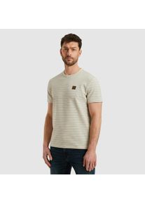 PME-Legend PME LEGEND Herren T-Shirt "Short sleeve r-neck textured yd stripe", weiß, casual, Gr. L, gestreift, Jersey, Obermaterial: 98% Baumwolle, 2% Elasthan,