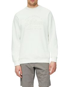 s.Oliver Herren Sweater, weiß, casual, Gr. XXL, unifarben, Sweatware, Obermaterial: 70% Baumwolle, 30% Polyester, Sweatshirts, mit Logo-Druck