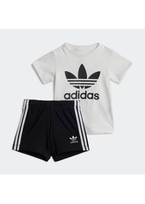 Kinder T-Shirt & Shorts "SHORT TEE SET", schwarz-weiß, sportlich, Gr. 68, adidas originals, Obermaterial: 100% Baumwolle, KOB Set-Artikel