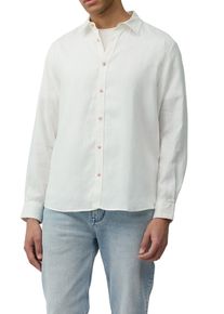 s.Oliver Herren Langarmhemd, weiß, casual, Gr. XXL, unifarben, Web, Obermaterial: 100% Leinen, Hemden, aus Leinen