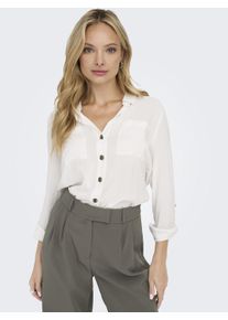 Only Damen Hemdbluse "OnlyASMIN SHIRT L/S WVN NOOS", weiß, casual, Gr. S, unifarben, Web, Obermaterial: 100% Viskose, Blusen