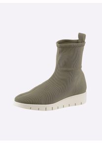 Heine Damen Stiefelette, Gr. 39, grün, Textil, modisch, Schuhe