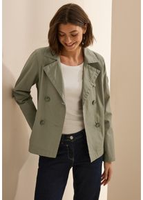 Cecil Damen Kurzjacke, grün, casual, Gr. XXL, unifarben, Web, Obermaterial: 100% Baumwolle, Jacken, mit Logo Stickerei am Ärmel