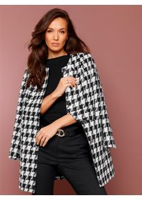 Damen Longblazer "Woll-Mix-Blazer", schwarz-weiß, Gr. 40, CREATION L PREMIUM, 60% Polyester, 40% Wolle, Blazer