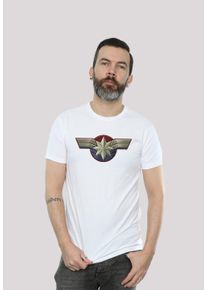 F4NT4STIC Herren T-Shirt "Marvel Captain Marvel Chest Emblem", weiß, casual, Gr. XL, Obermaterial: 100% Baumwolle, Shirts, Print