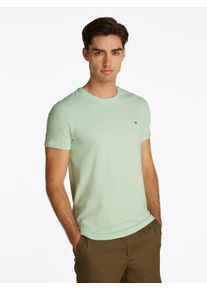 Tommy Hilfiger Herren T-Shirt "STRETCH SLIM FIT TEE", grün, casual, Gr. XL, Jersey, Obermaterial: 96% Baumwolle, 4% Elasthan, Shirts