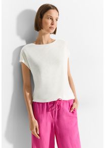 Cecil Damen T-Shirt, weiß, casual, Gr. XL, unifarben, Stoff, 55% Viskose, 45% Polyester, Shirts, mit Flammgarn