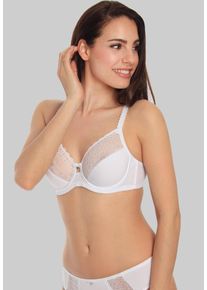 Sassa Mode SASSA Damen Bügel-BH, Gr. 95, weiß, Obermaterial: 90% Polyamid, 10% Elasthan, unifarben, feminin, BHs, mit Spitzeneinsatz