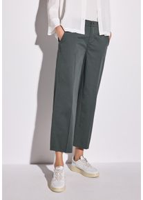 Street One Damen Chinohose, grün, casual, Gr. 34, unifarben, Web, Obermaterial: 97% Baumwolle, 3% Elasthan, Hosen, mit elastischem Bund hinten