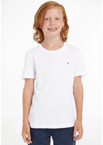 Tommy Hilfiger Jungen T-Shirt "BOYS BASIC CN KNIT", weiß, Basic, Gr. 3, Obermaterial: 100% Baumwolle, Shirts, Kinder Kids Junior MiniMe