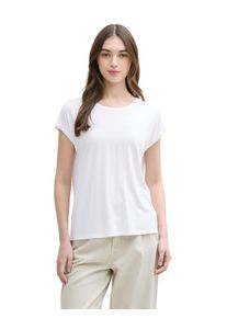 Damen T-Shirt, weiß, casual, Gr. XXL, Tom Tailor Denim, Jersey, Obermaterial: 73% Viskose, 27% Polyester, Shirts, mit Rundhalsausschnitt