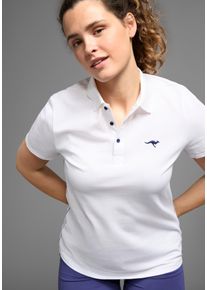 Kangaroos Damen Poloshirt, weiß, casual, Gr. 40, Obermaterial: 100% Baumwolle, Shirts, Kurzarm, unifarben, Polokragen, aus Baumwolle