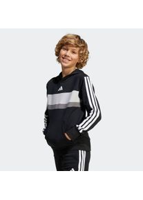 Kinder Kapuzensweatshirt "J 3S TIB FL HD", schwarz-weiß, sportlich, Gr. 176, adidas Sportswear, Obermaterial: 70% Baumwolle, 30% Polyester,