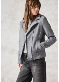 Cecil Damen Bikerjacke, grau, casual, Gr. L, Web, Obermaterial: 100% Polyester, Jacken, in Woll-Optik