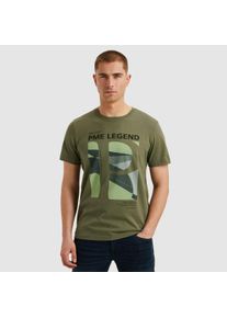 PME-Legend PME LEGEND Herren T-Shirt "Short sleeve r-neck single jersey", grün, casual, Gr. M, bedruckt, Jersey, Obermaterial: 100% Baumwolle, Shirts, mit Logo