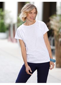 Classic Basics Damen Kurzarmshirt "Shirt", weiß, Gr. 36, unifarben, 100% Baumwolle, Shirts