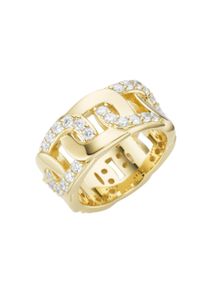 Damen Silberring "mit weißen Zirkonia, vergoldet, Silber 925", 56, Silber 925 (Sterlingsilber), gold, Giorgio Martello MILANO, Silber 925