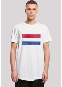 F4NT4STIC Herren T-Shirt "Netherlands NIederlande Holland Flagge distressed", weiß, casual, Gr. XXL, Obermaterial: 100% Baumwolle, Shirts, Print