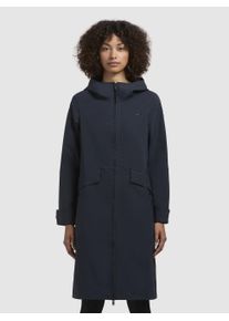 Khujo Damen Regenmantel "FEMKE", blau, casual, Gr. L, unifarben, Canvas, 100% Polyester, Mäntel