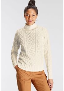 AJC Damen Ajourpullover, weiß, casual, Gr. 44, Ajourstrickmuster, Strick, Obermaterial: 50% Baumwolle, 50% Polyacryl, Pullover, mit modischem