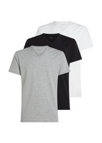 Herren T-Shirt "S/S V NECK 3PK", Calvin Klein Underwear, Gr. XXL, schwarz-weiß, Jersey, Obermaterial: 57% Baumwolle, 38% Polyester, 5% Elasthan,