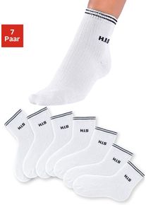 H.I.S. H.I.S Damen Kurzsocken, Gr. 35, weiß, Polyamid, Baumwolle, geringelt, uni, Socken, mit Vollfrottee