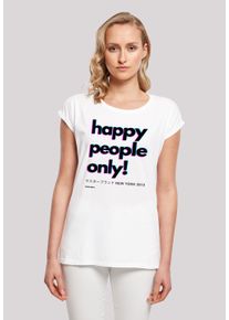 F4NT4STIC Damen T-Shirt "Happy people only New York", weiß, casual, Gr. XS, Obermaterial: 100% Baumwolle, Shirts, Print