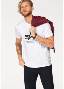 Herren T-Shirt "Basic T-Shirt", weiß, modisch, Gr. XXXL, Alpha Industries, bedruckt, Single Jersey, Obermaterial: 100% Baumwolle, Shirts