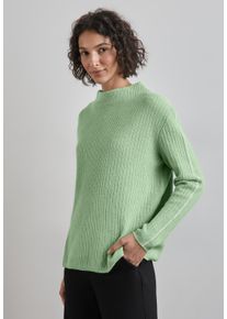 Street One Damen Strickpullover, grün, casual, Gr. 34, unifarben, Web, 37% Baumwolle, 34% Polyacryl, 26% Polyester, 3% Elasthan, Pullover, mit