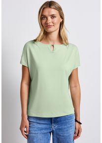Street One Damen T-Shirt, grün, casual, Gr. 34, unifarben, Stoff, 95% Viskose, 5% Elasthan, Shirts, aus softer Viskose