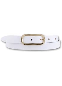 Bernd Götz BERND GÖTZ Damen Ledergürtel, weiß, casual,casual,feminin,klassisch, Gr. 80, unifarben, Rindsleder, Gürtel, mit ovaler Goldschließe