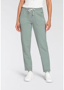 Kangaroos Damen Jogginghose, grün, casual, Gr. 34, bedruckt, unifarben, Sweatware, Obermaterial: 95% Baumwolle, 5% Elasthan, Hosen, mit großen Taschen