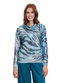 Betty Barclay Damen Strickpullover "Betty Barclay Strickpullover mit Print", grün, casual, Gr. 44, Strick, Obermaterial: 50% Polyester, 25%