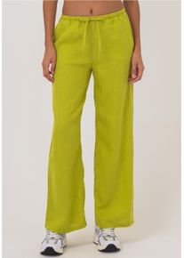 FRESHLIONS Damen Sweathose "Livia", grün, casual, Gr. L, unifarben, 100% Leinen, Hosen, im klassischen Design