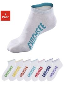 Chiemsee Damen Sneakersocken, Gr. 35, weiß, Polyamid, Baumwolle, Elasthan, unifarben, Socken, mit farbigen Logos