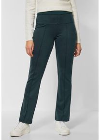 Street One Damen Bootcuthose, grün, casual, Gr. 34, unifarben, Stoff, 70% Viskose, 25% Polyamid, 5% Elasthan, Hosen, in Unifarbe