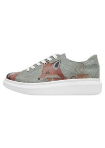 DOGO Damen Plateausneaker "Myra Low-Top Sneaker Run Little Fox Damen Sneaker", Gr. 39, grün, Lederimitat, Schuhe, Vegan